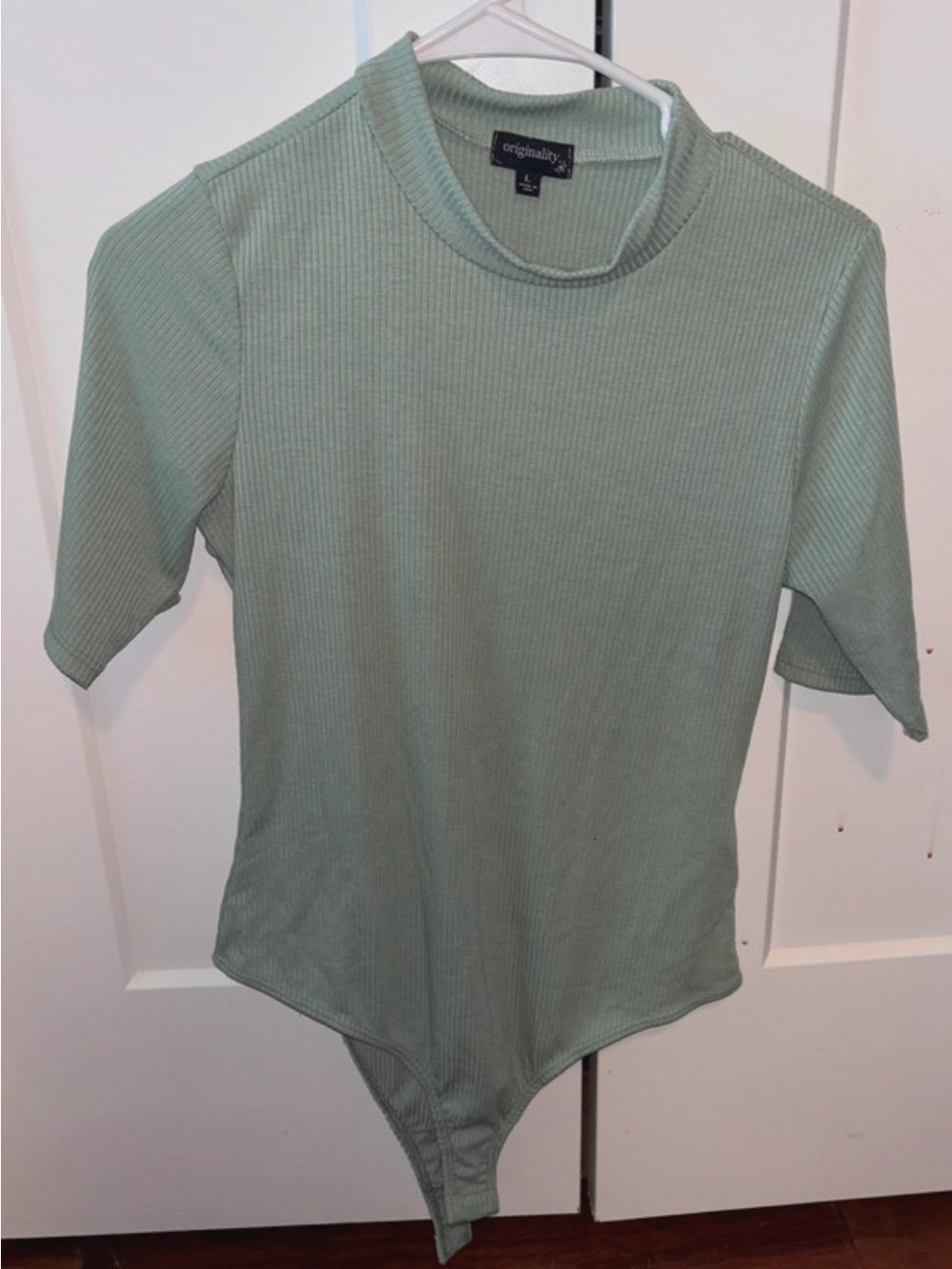 Originality+ Sage Ribbed Short-Sleeve Bodysuit